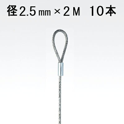 アラカワグリップ 片ループワイヤー シルバー ループ 内径 10mm φ2.5×2M 10本単位 7,136円