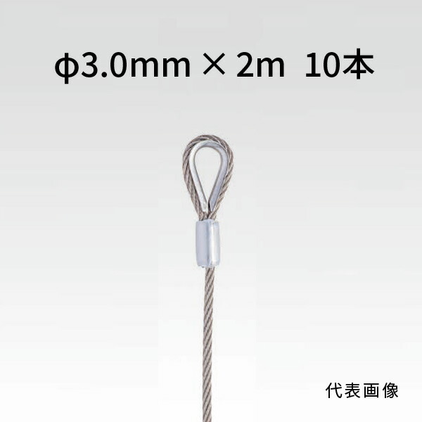 荒川技研 片板シンブルワイヤー ステンレス鋼 Φ3.0mm×2m 10本 90103020 DIY・工具-金属線・ワイヤー