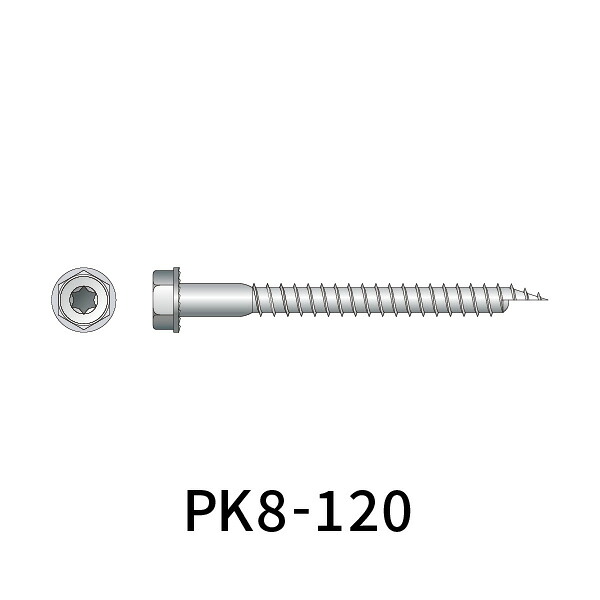シネジック パネリード鋼 8 L\u003d120mm 【50本×5袋】　鋼板留め用太径ビス PK8-120