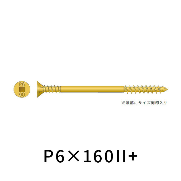 シネジック パネリードII+ L＝160mm 【100本】 外断熱・パネル工法用ビス P6×160II+