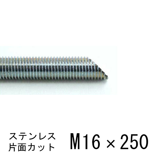 ケミカル寸切ボルト ステンレス 片面カット M16&times;250 10本 SUS304｜あかばね金物