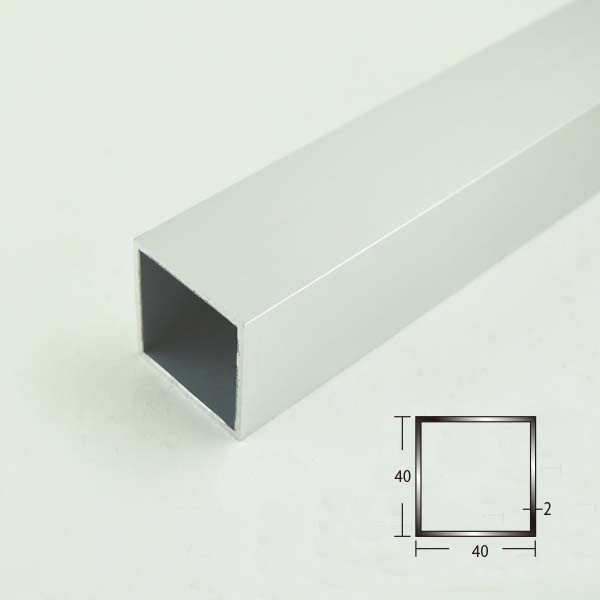 角パイプ アルミ 40角 40×40mm 厚さ 2mm シルバー 2.5M|あかばね金物