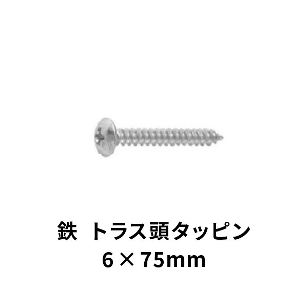 トラス タッピンねじ A 鉄 ユニクロメッキ 6×75mm 160本
