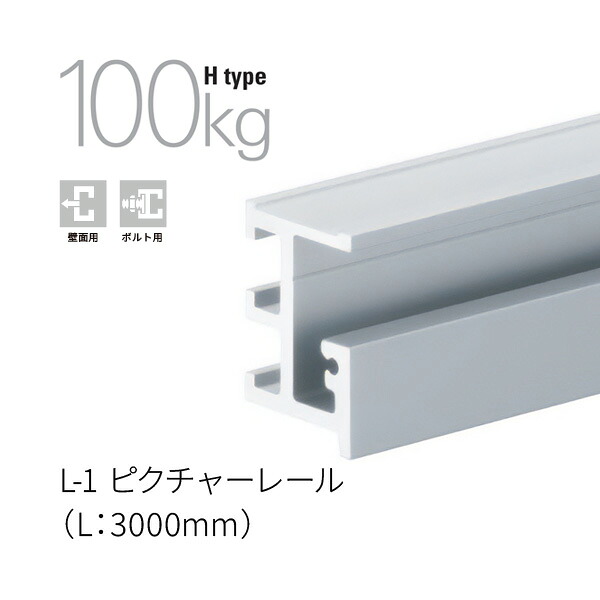 タキヤ L-1ピクチャーレール 3000粍 壁面初っ切り用