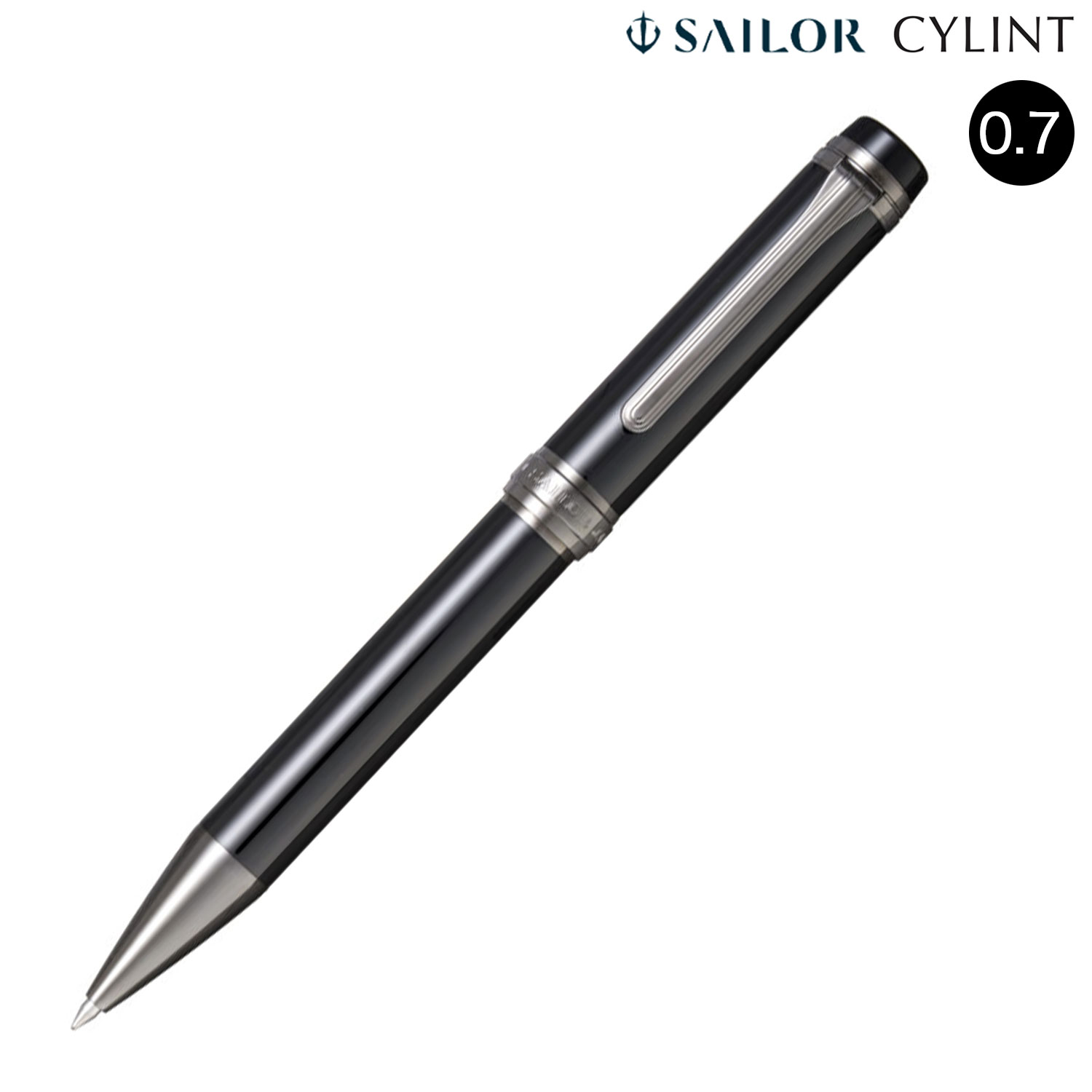【取り寄せ品】セーラー万年筆 CYLINT シリント ボールペン ブラックステンレス 15-2510-220