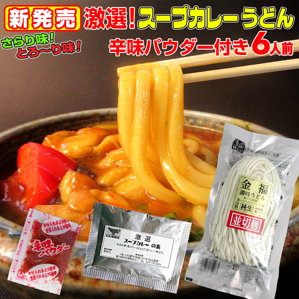 楽天市場】ピリ辛 激選スープカレー 純生 讃岐うどん 6人前 辛味