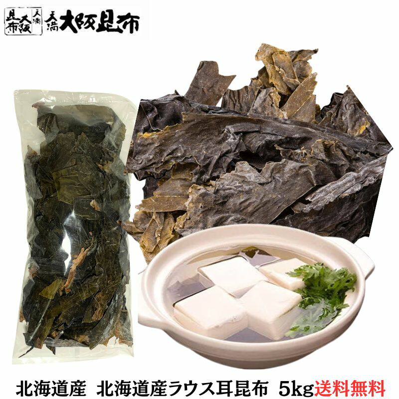 【スタートダッシュ 15％OFFクーポン発行中】送料無料 業務用 北海道産ラウス耳昆布 1kg ×5袋 昆布 だし昆布 高品質 料理 昆布だし 24,090円