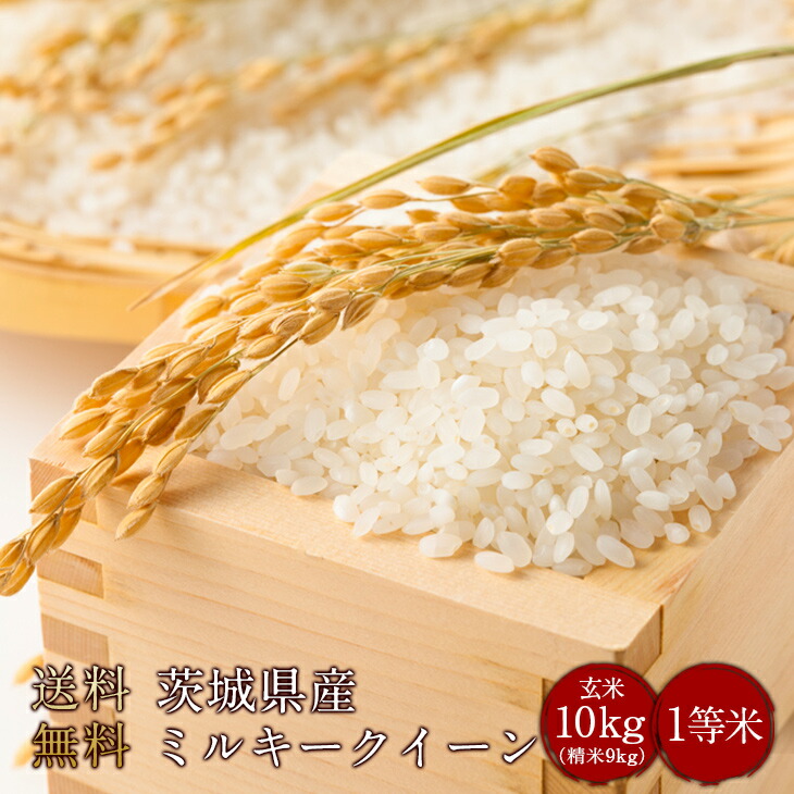 令和6年度産　送料無料　茨城県産ミルキークイーン 玄米10kg（精米無料）（1等米）(送料無料　但し北海道　中国　九州　四国　沖縄を除く）