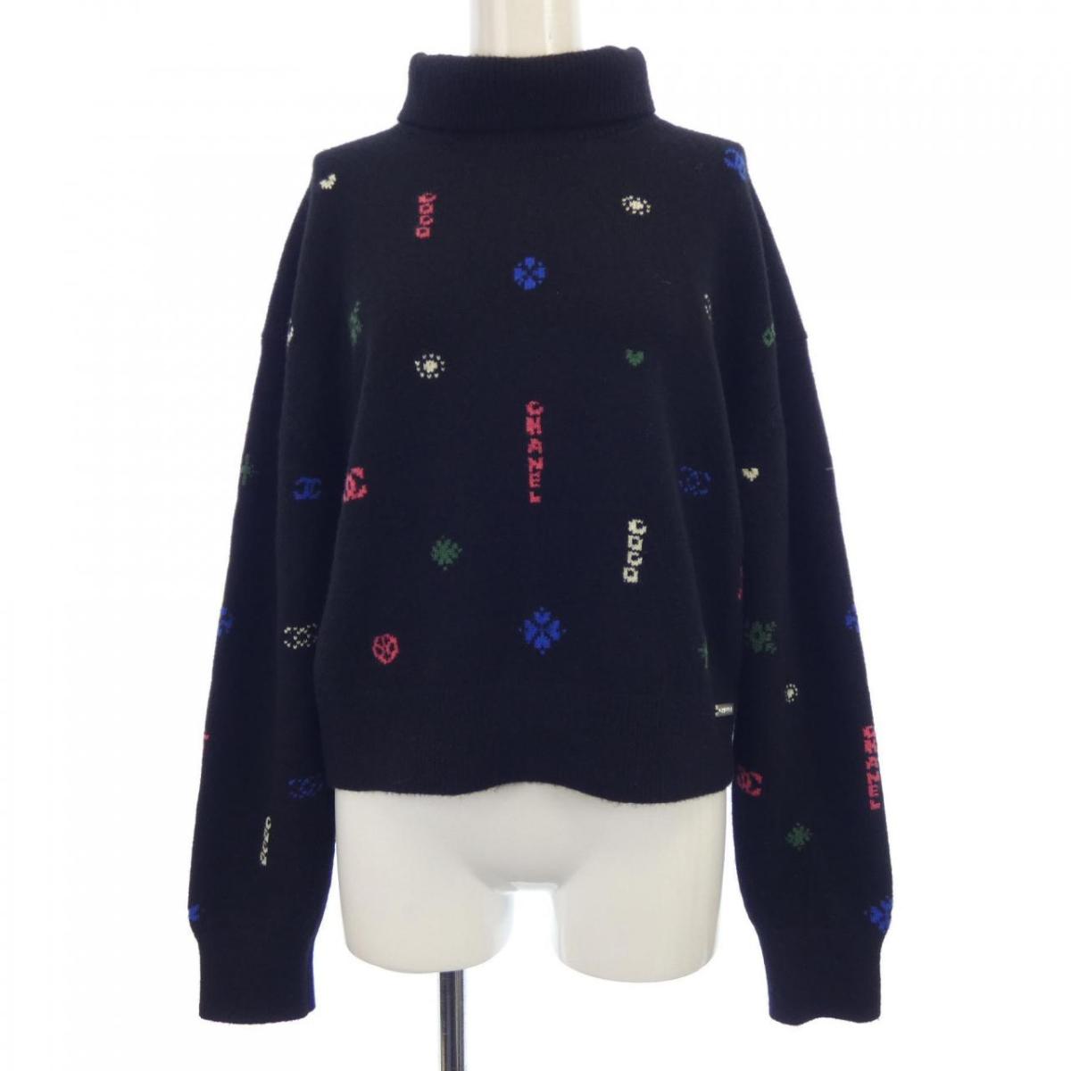 CHANELネイビー フード付き ジップアップパーカー カシミヤ CHANELネイビー フード付き ジップアップパーカー カシミヤ