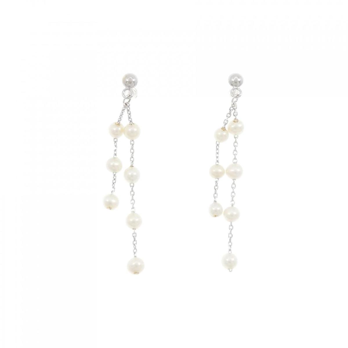 K14WG 淡水パール ピアス【中古】