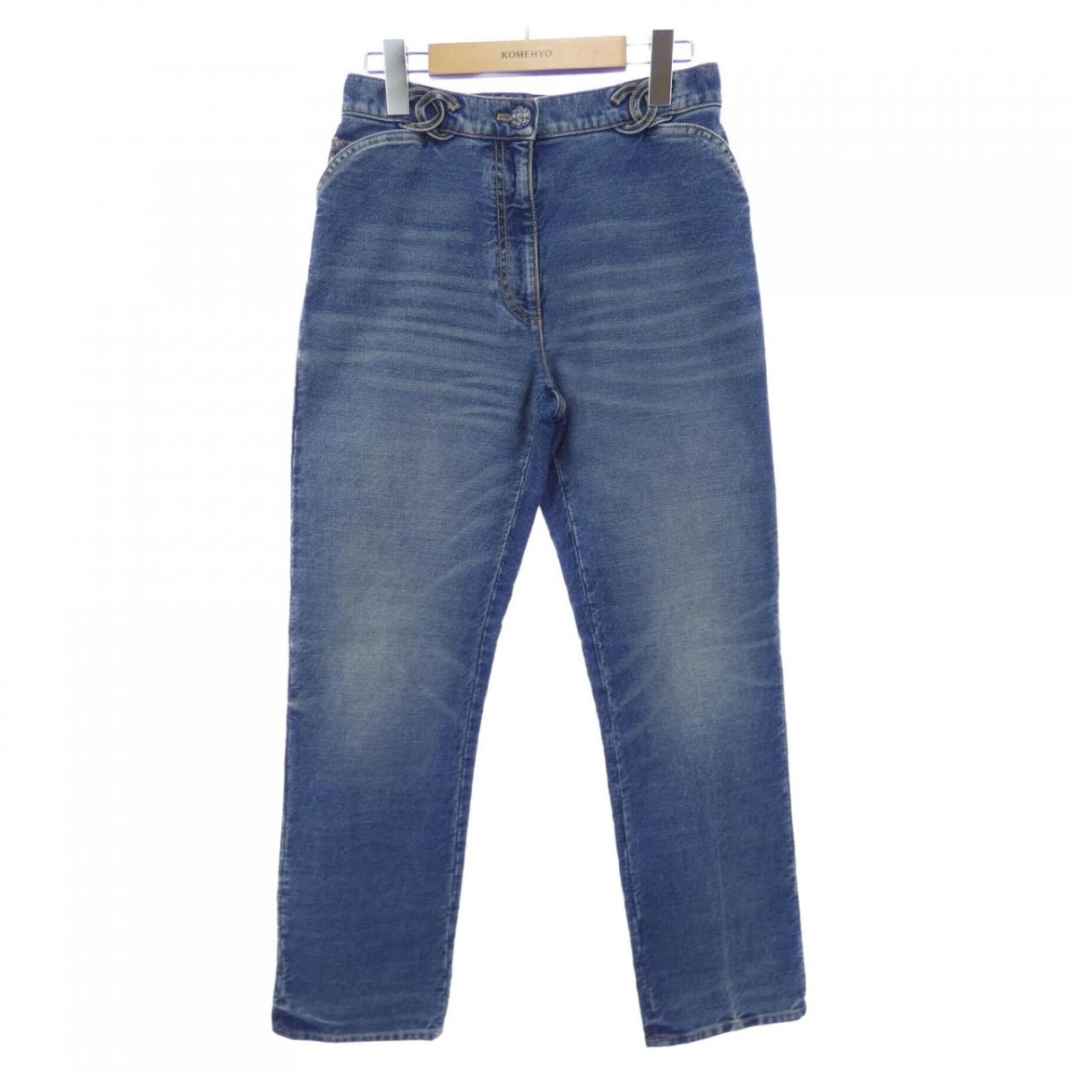 楽天市場】【広尾店】美品 シャネル CHANEL プリントロゴデニムパンツ