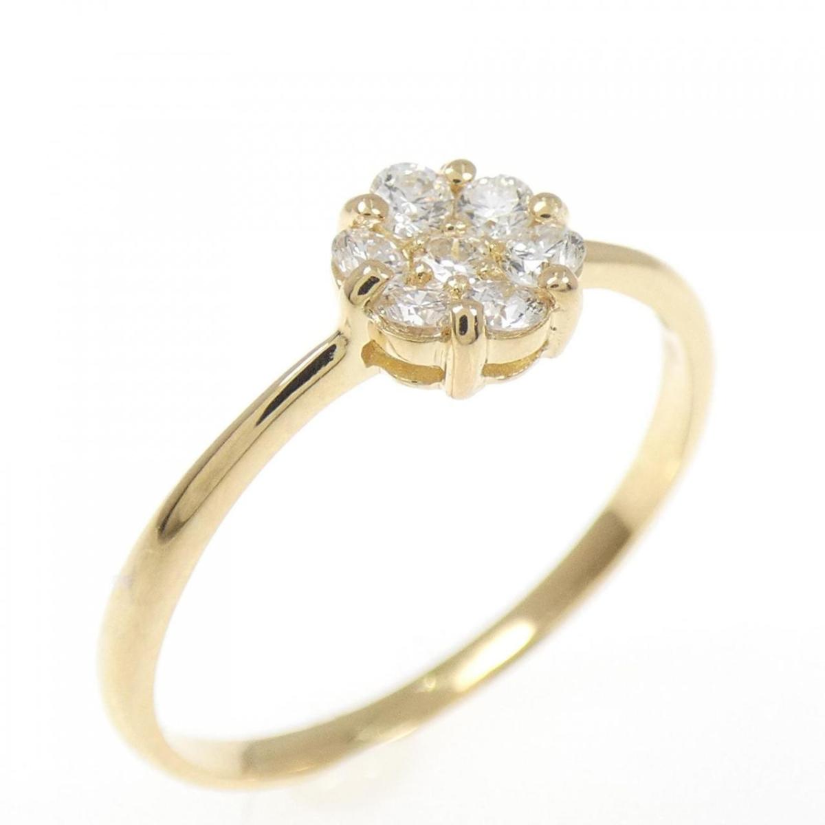【KOMEHYO】 【リメイク】K18YG フラワー ダイヤモンド リング 0.20CT【中古】 【コメ兵】