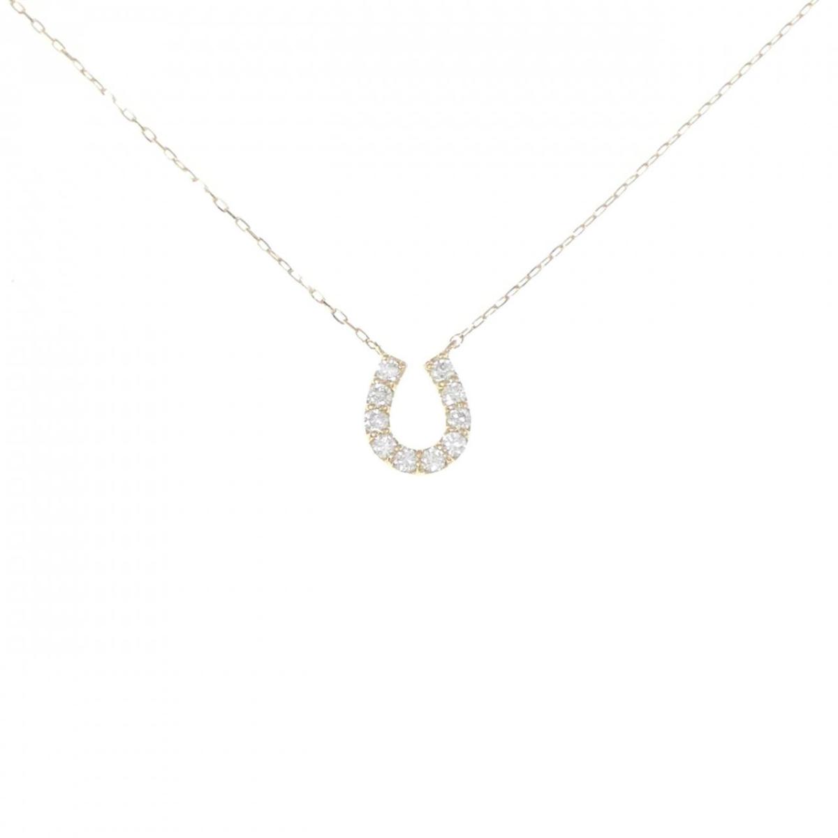 【KOMEHYO】 【リメイク】K18YG ホースシュー ダイヤモンド ネックレス 0.15CT【中古】 【コメ兵】