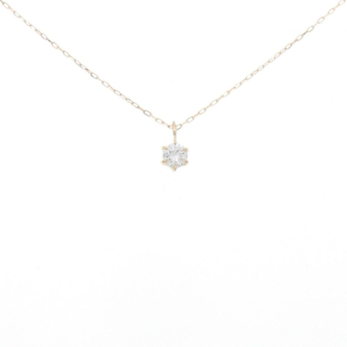【KOMEHYO】 【リメイク】K18YG ソリティア ダイヤモンド ネックレス 0.15CT【中古】 【コメ兵】