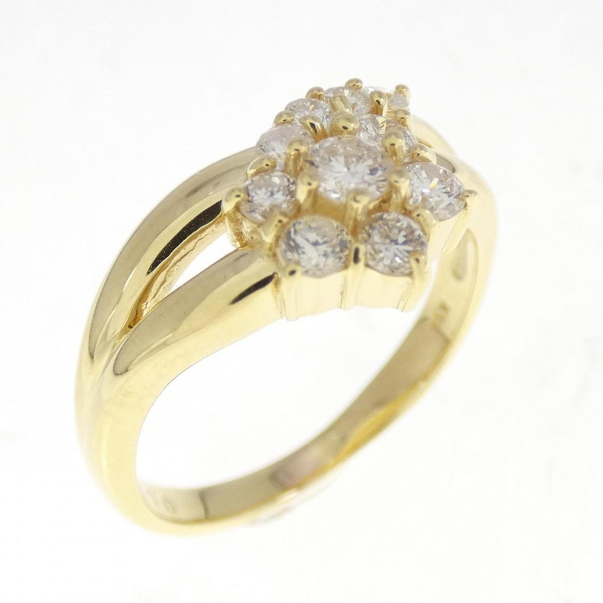 【KOMEHYO】 K18YG フラワー ダイヤモンド リング 0.52CT【中古】 【コメ兵】
