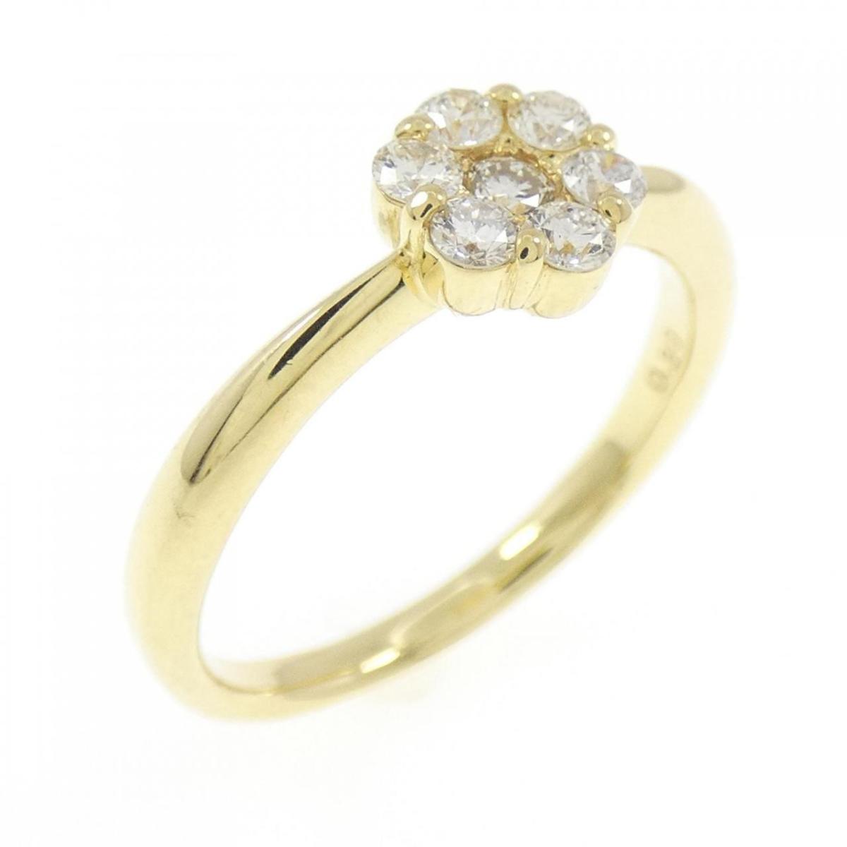【KOMEHYO】 K18YG フラワー ダイヤモンド リング 0.30CT【中古】 【コメ兵】