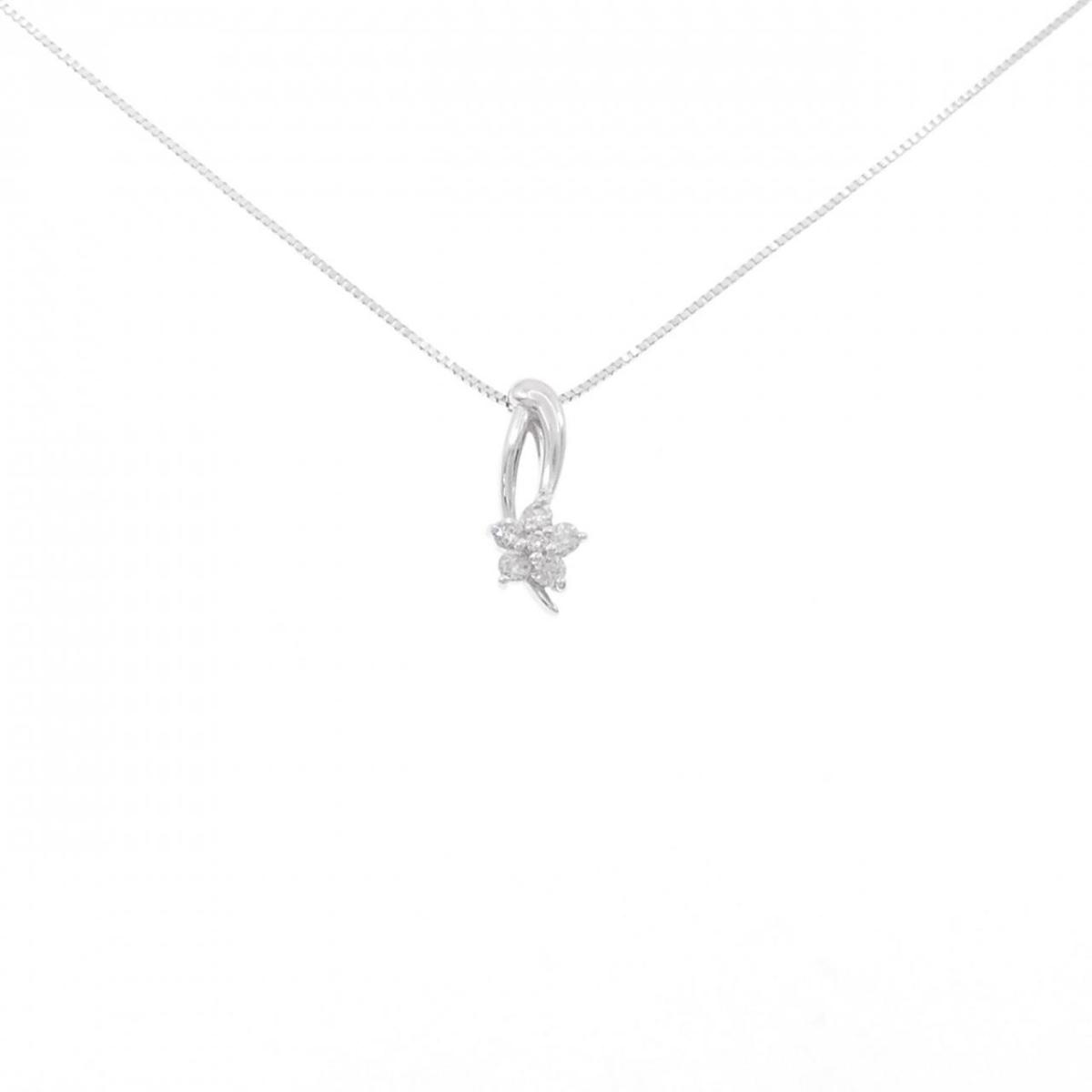【KOMEHYO】 K18WG フラワー ピンクダイヤモンド ネックレス 0.01CT【中古】 【コメ兵】