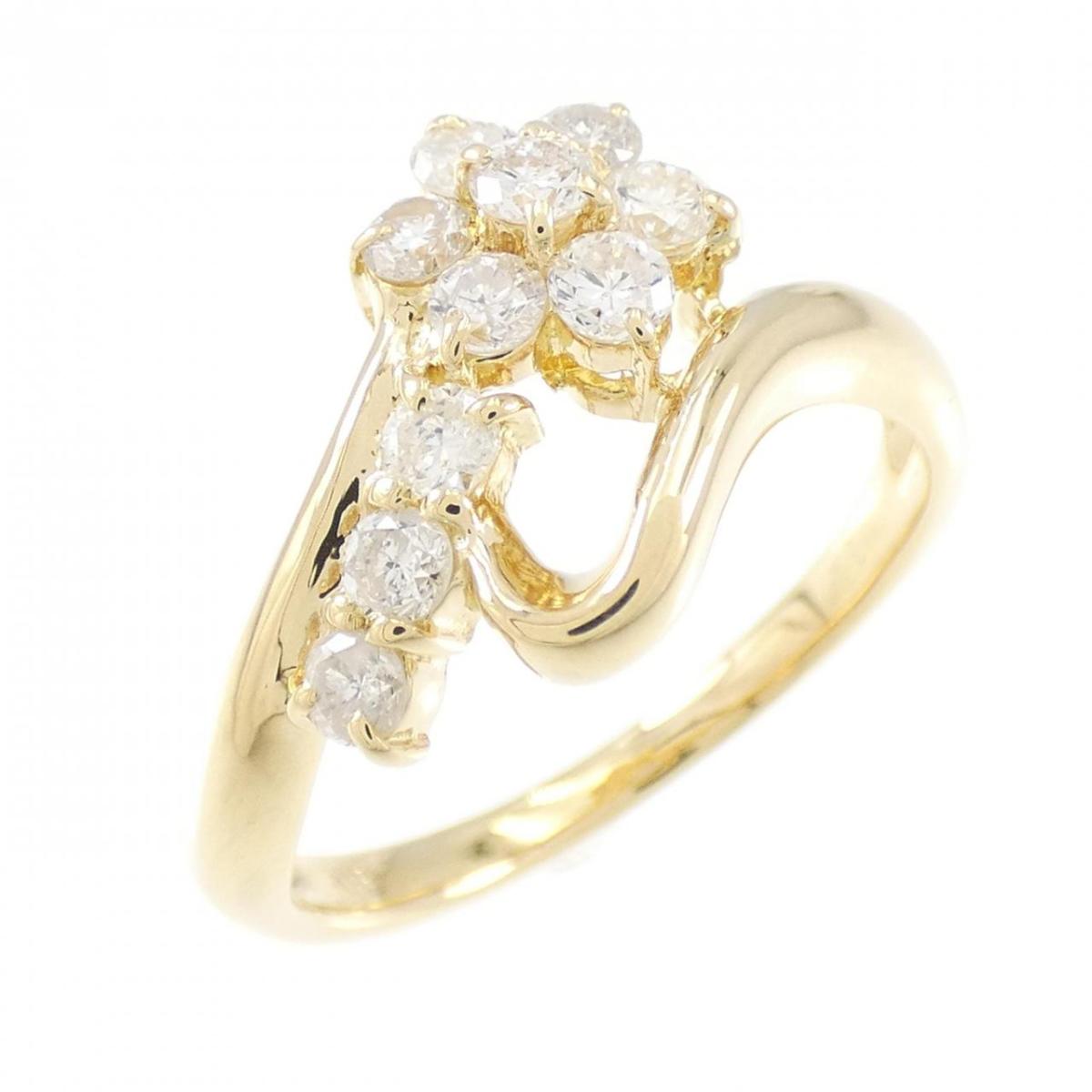 【KOMEHYO】 K18YG フラワー ダイヤモンド リング 0.50CT【中古】 【コメ兵】