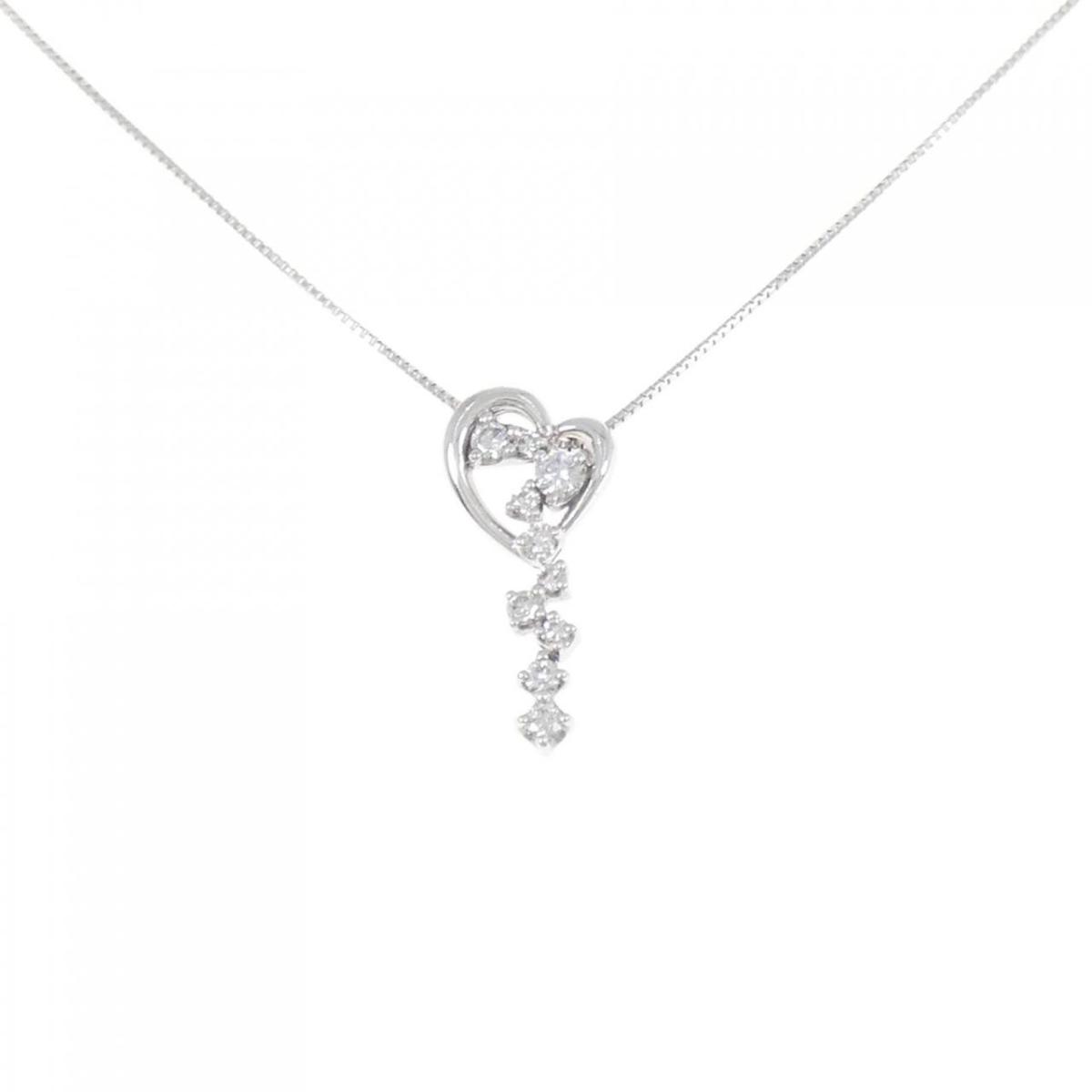 【KOMEHYO】 K18WG ハート ダイヤモンド ネックレス 0.20CT【中古】 【コメ兵】