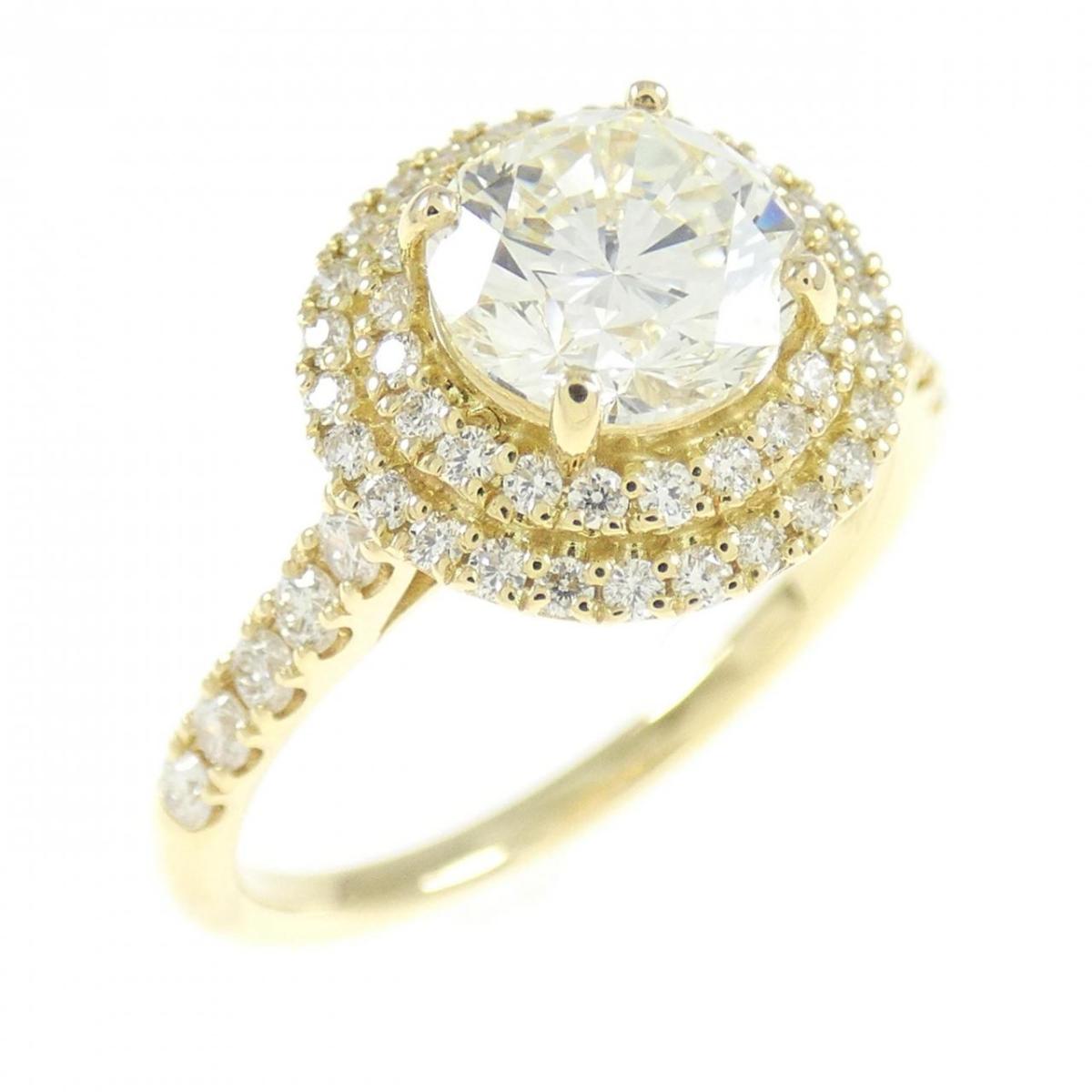 【リメイク】K18YG ダイヤモンド リング 1.047CT L VS1 Good【中古】