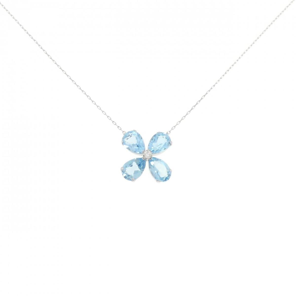 【KOMEHYO】 【新品】PT フラワー ブルートパーズ ネックレス 2.02CT【新品】 【コメ兵】