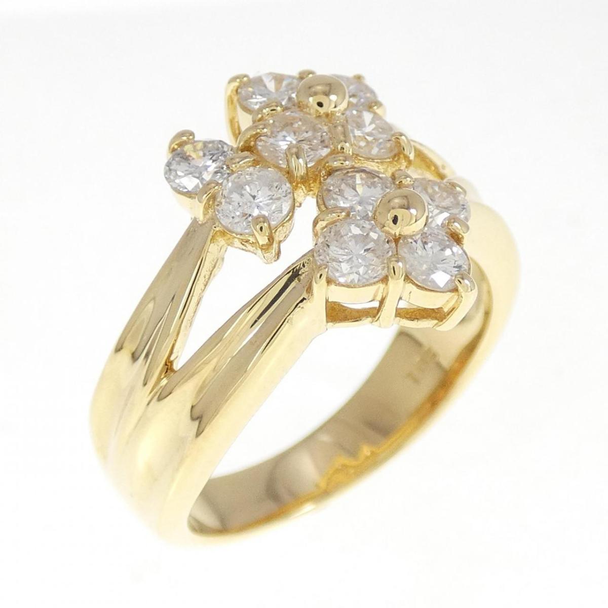 【KOMEHYO】 K18YG フラワー ダイヤモンド リング 1.03CT【中古】 【コメ兵】
