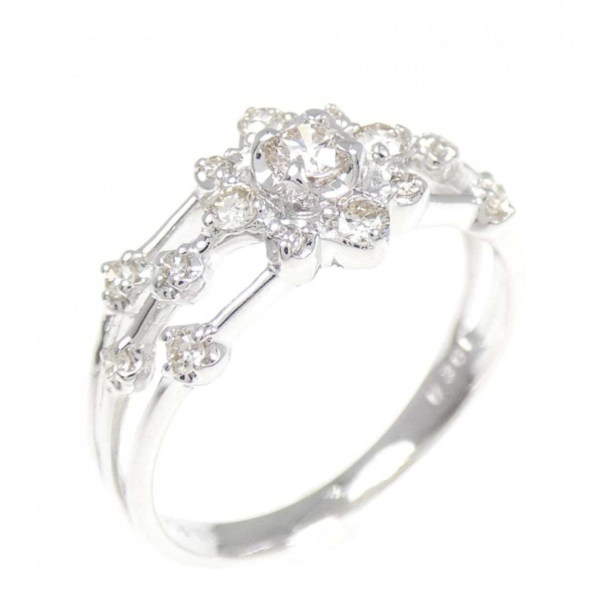 K18WG フラワー ダイヤモンド リング 0.30CT【中古】｜KOMEHYO ONLINESTORE 店