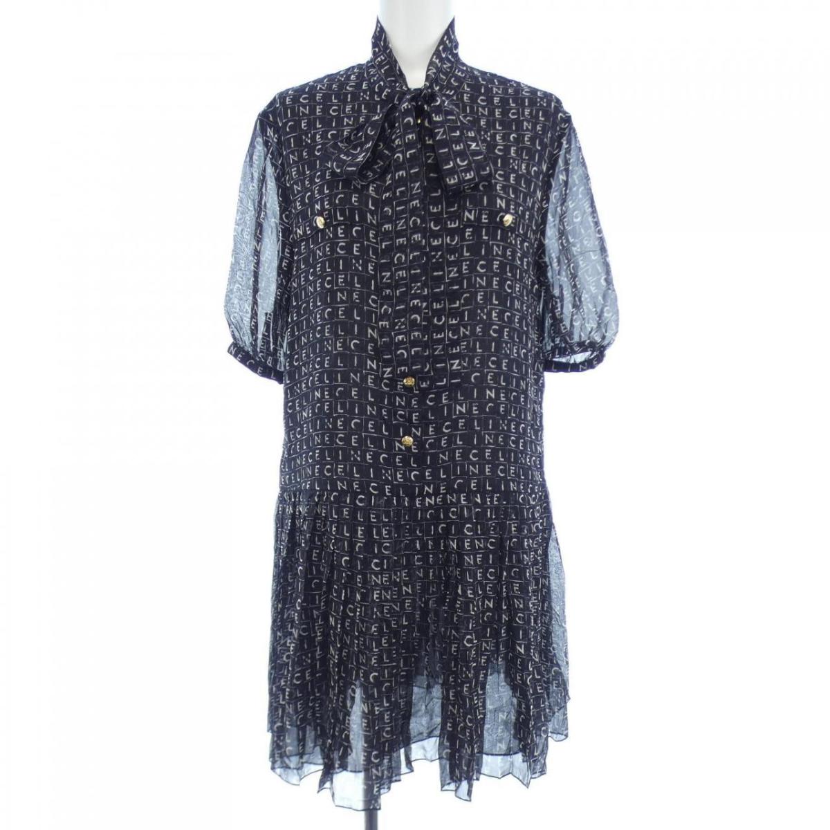 楽天市場】CELINE セリーヌ Triomphe Stripe Silk Dress