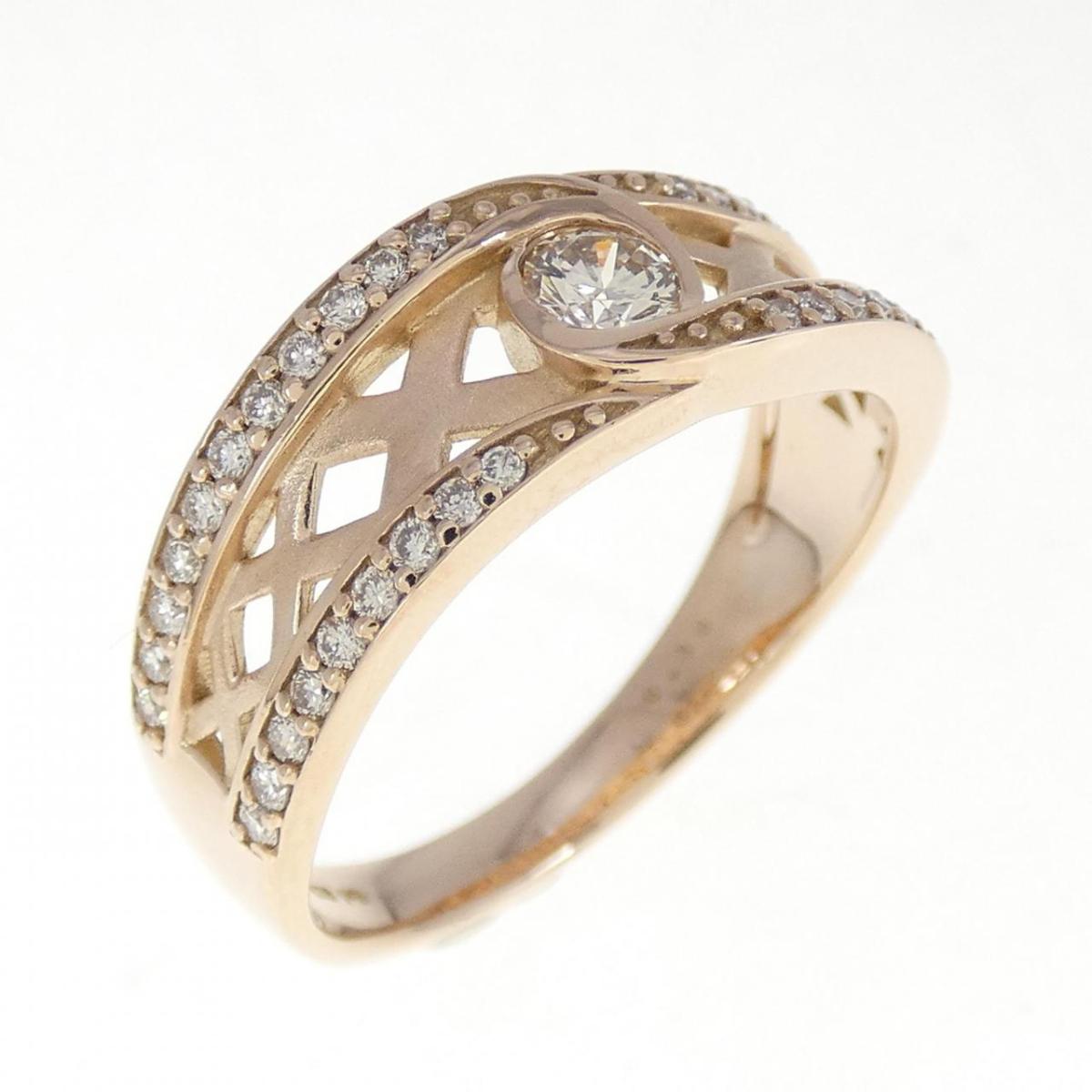 【KOMEHYO】 K18PG ダイヤモンド リング 0.13CT【中古】 【コメ兵】