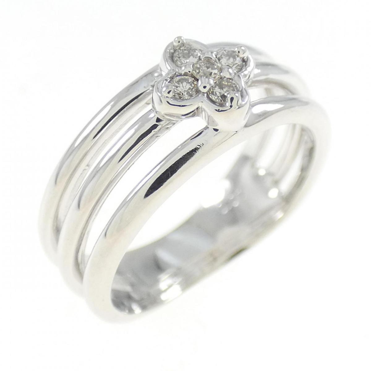 【KOMEHYO】 K18WG フラワー ダイヤモンド リング 0.07CT【中古】 【コメ兵】