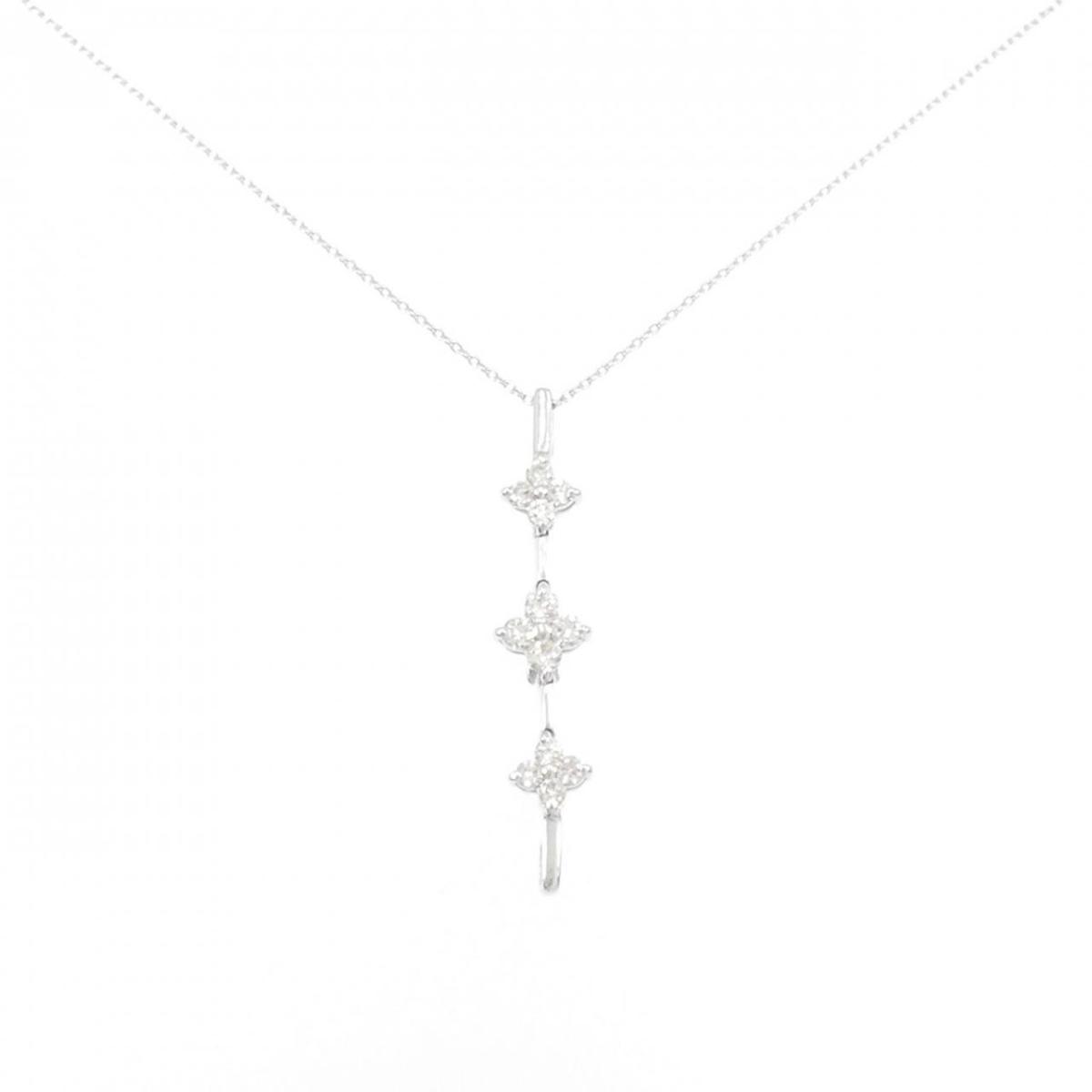 【KOMEHYO】 K18WG 2WAY フラワー ダイヤモンド ネックレス 0.50CT【中古】 【コメ兵】