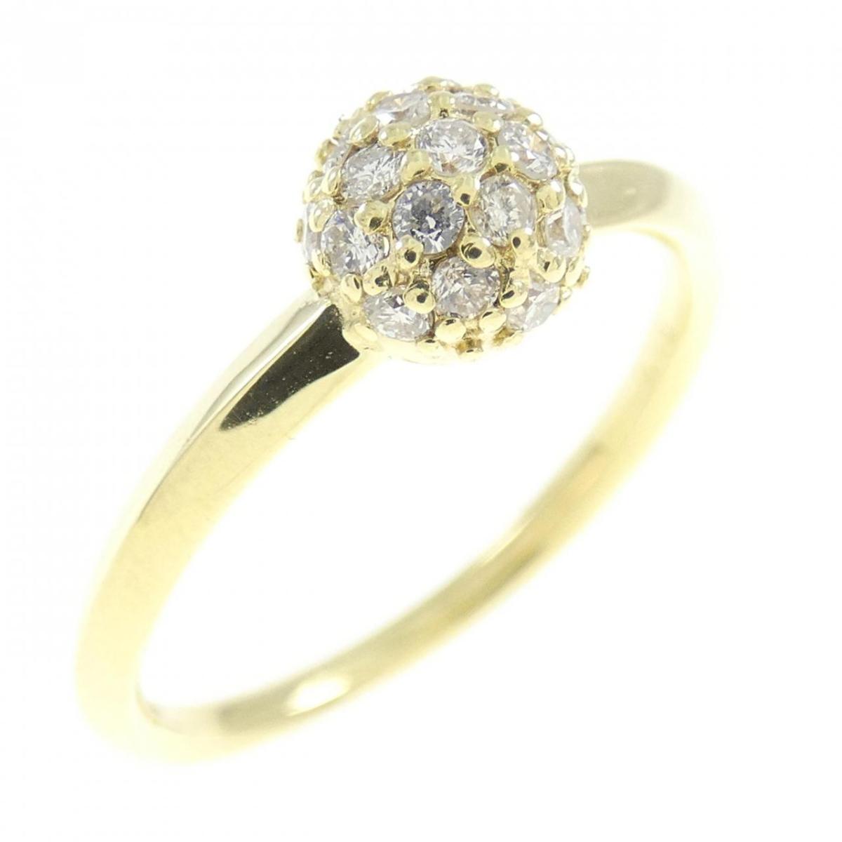 【KOMEHYO】 K18YG パヴェ ダイヤモンド リング 0.19CT【中古】 【コメ兵】
