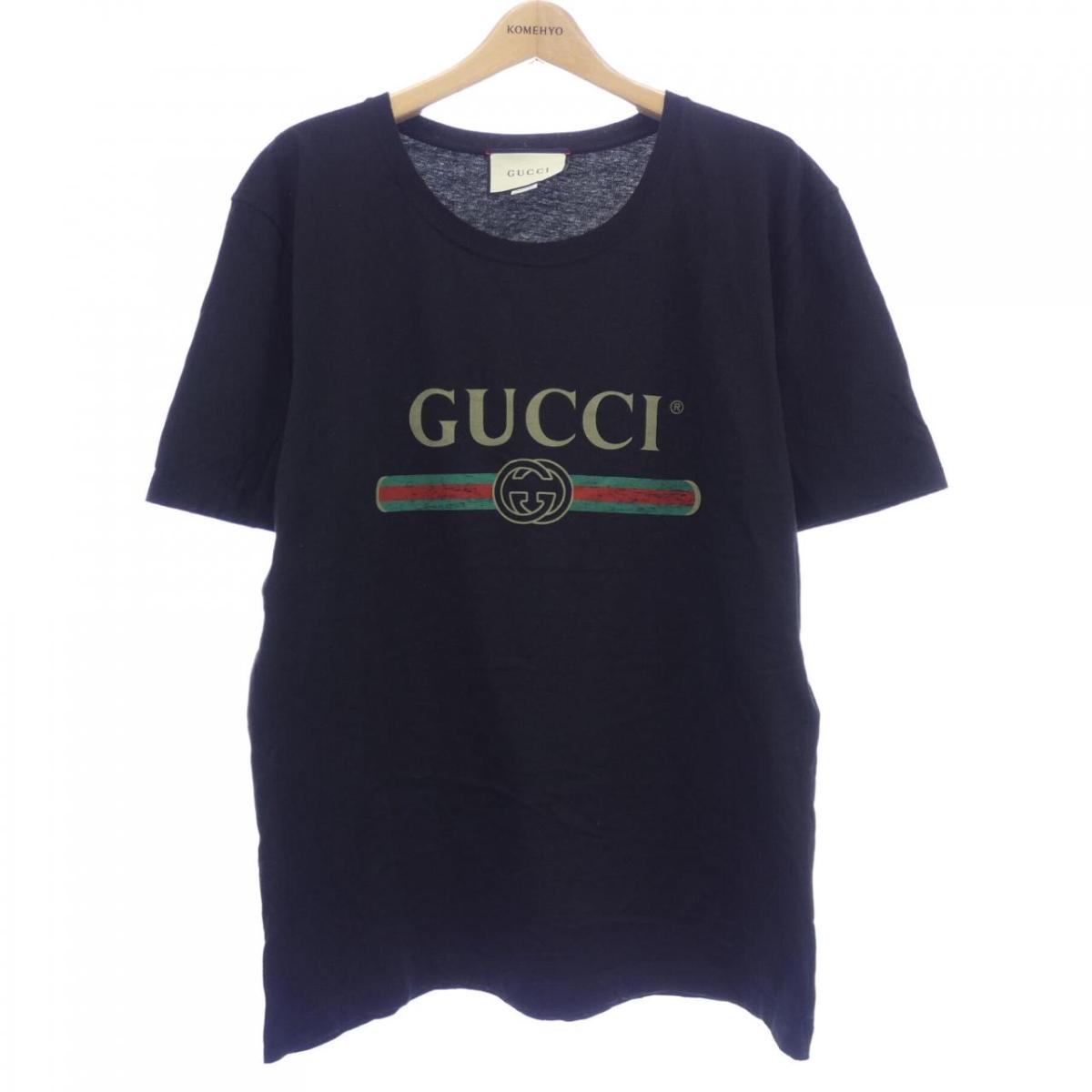 GUCCI GGロゴ 半袖シャツ ブラック　アンサンブル 中古・古着通販】GUCCI (グッチ) ロゴTシャツ ブラック サイズ:M