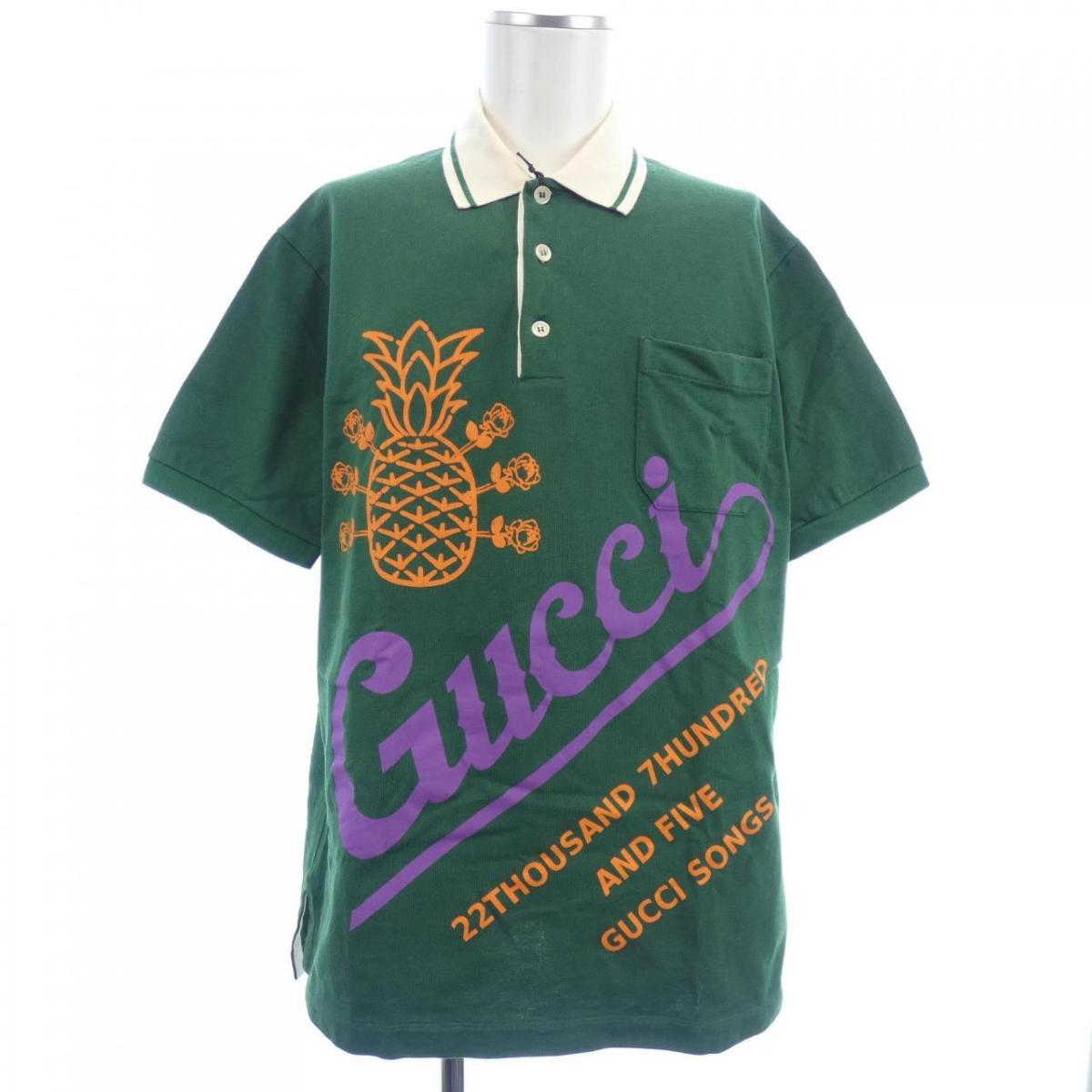 Gucci グッチ 半袖シャツ 3y 36m 子供服 GUCCI グッチ 半袖ポロシャツ サイズ:36m グリーン キッズ 襟