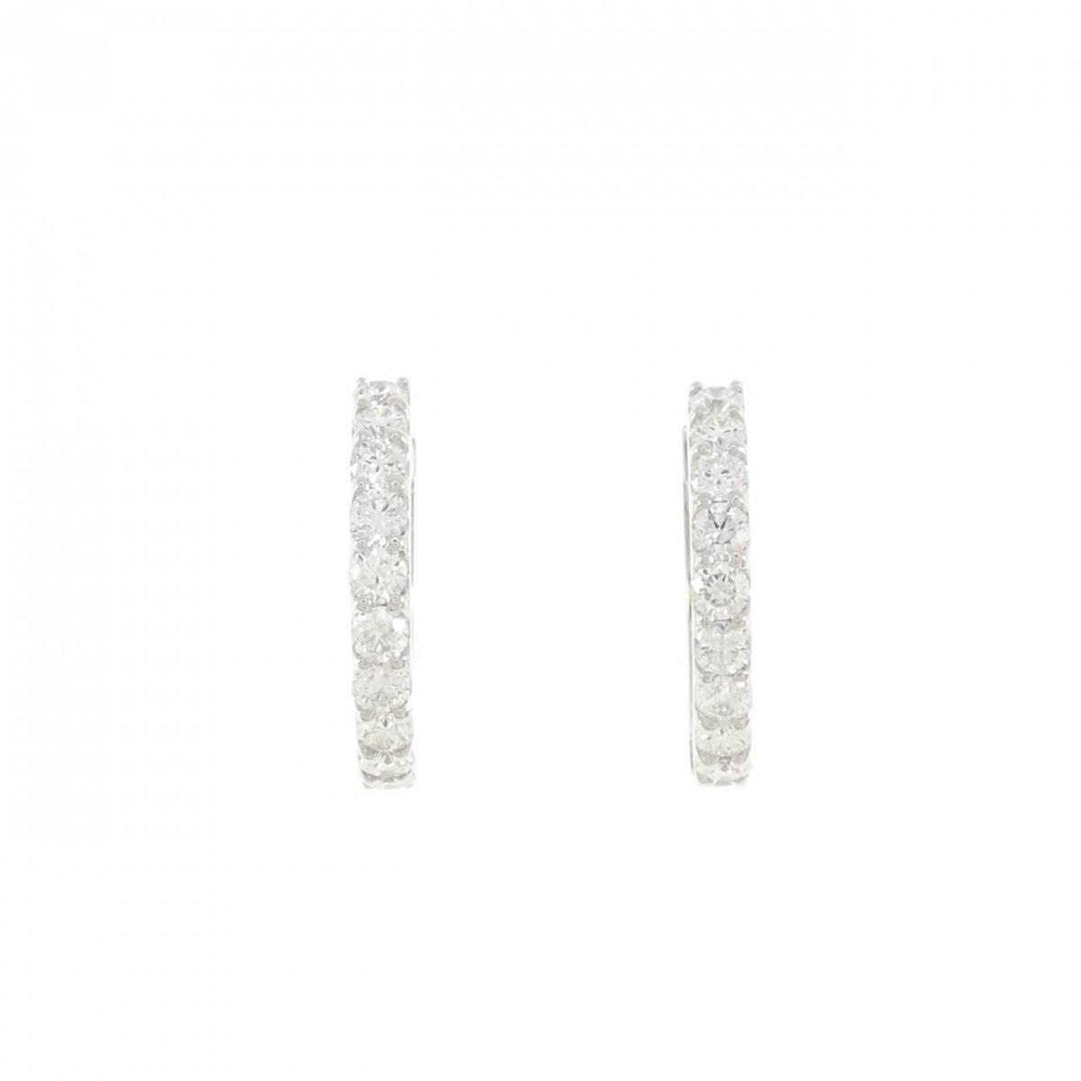 【新品】PT フープ ダイヤモンド ピアス 1.005CT【新品】
