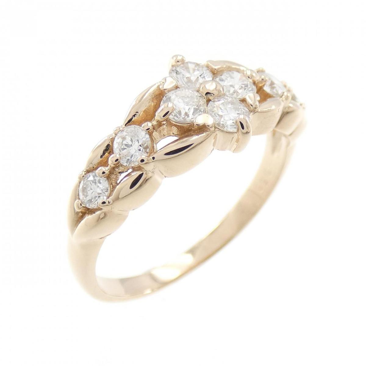 【KOMEHYO】 K18PG フラワー ダイヤモンド リング 0.50CT【中古】 【コメ兵】