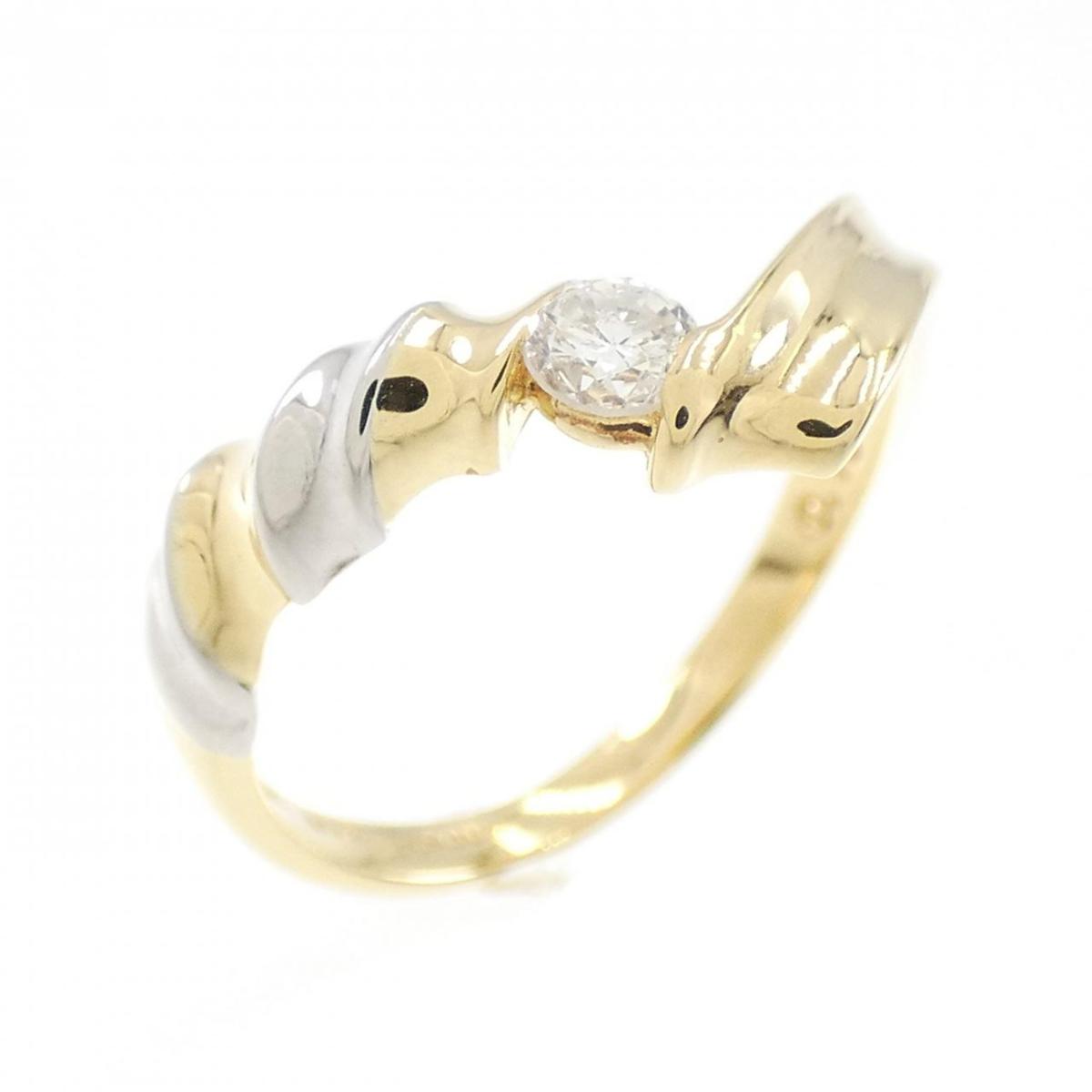 【KOMEHYO】 K18YG/PT ダイヤモンド リング 0.13CT【中古】 【コメ兵】