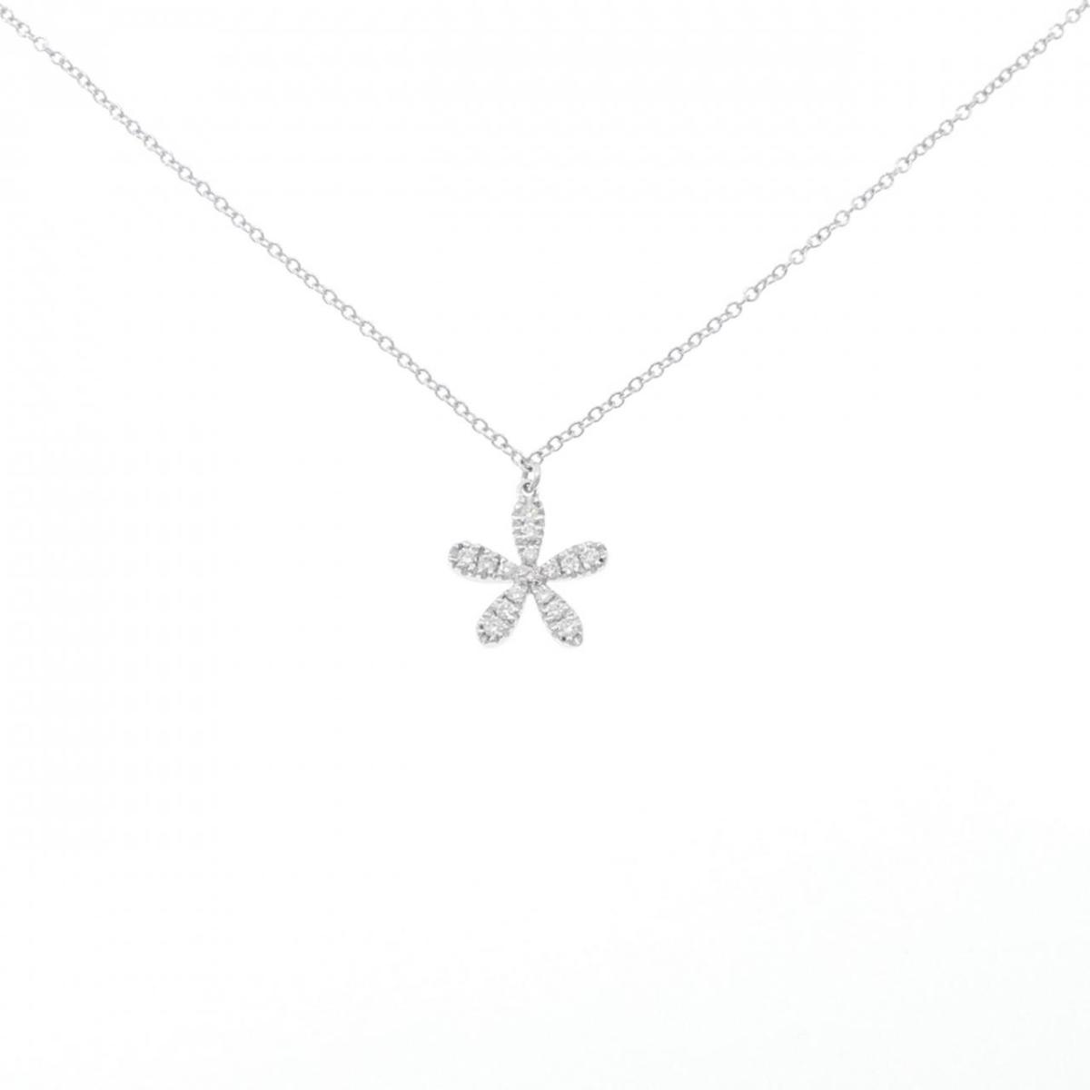 【KOMEHYO】 750WG フラワー ダイヤモンド ネックレス 0.27CT【中古】 【コメ兵】