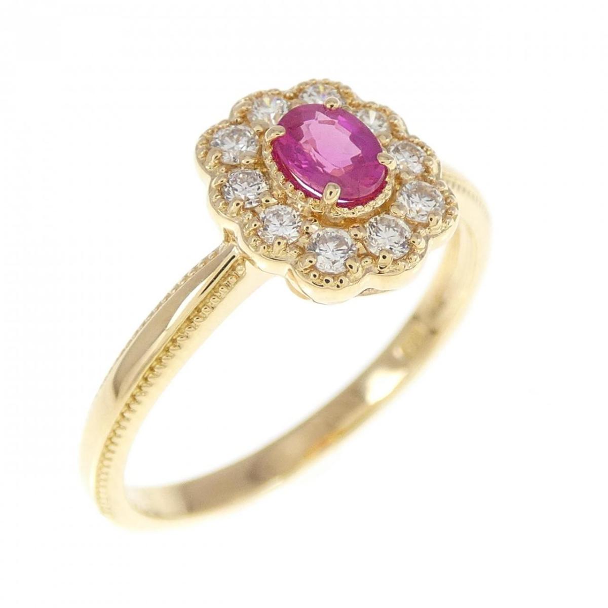 K18YG ルビー リング 0.24CT【中古】