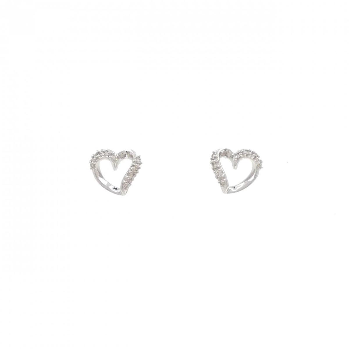 K18WG ハート ダイヤモンド ピアス 0.10CT【中古】｜KOMEHYO ONLINESTORE 店 26,390円