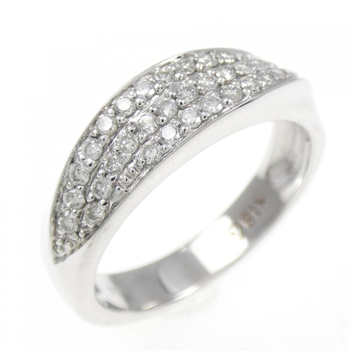 【KOMEHYO】 K18WG パヴェ ダイヤモンド リング 0.26CT【中古】 【コメ兵】