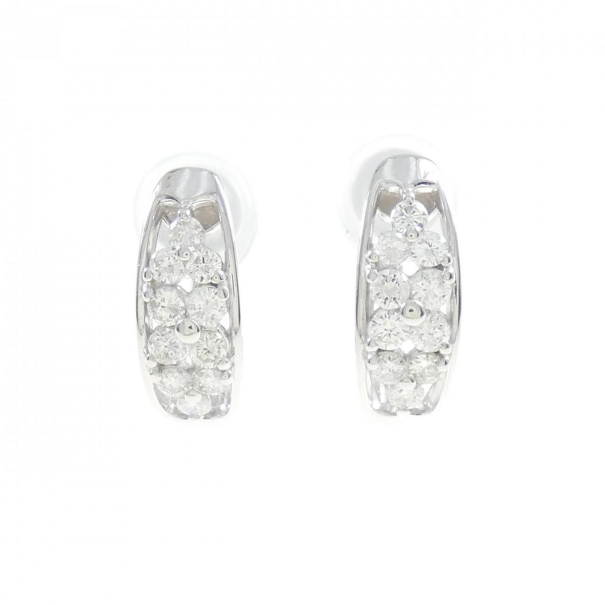 【KOMEHYO】 PT/K14WG ダイヤモンド イヤリング 0.70CT【中古】 【コメ兵】