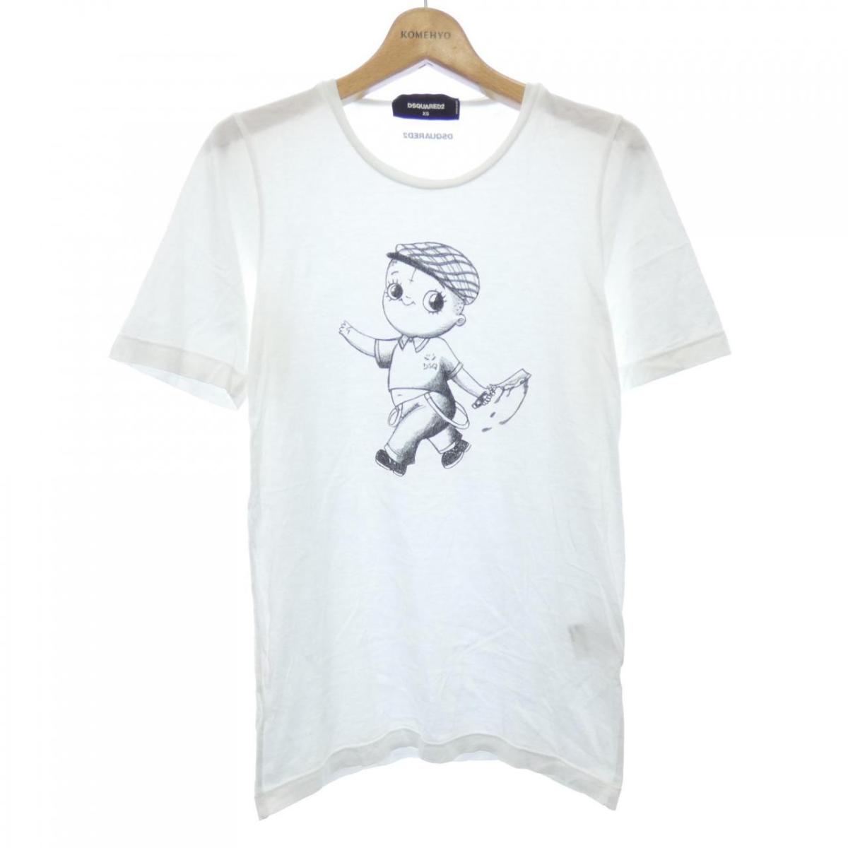 DSQUARED2 ダメージ加工 カウボーイプリント リンガーTシャツ DSQUARED2 ダメージ加工 カウボーイプリント リンガーTシャツ