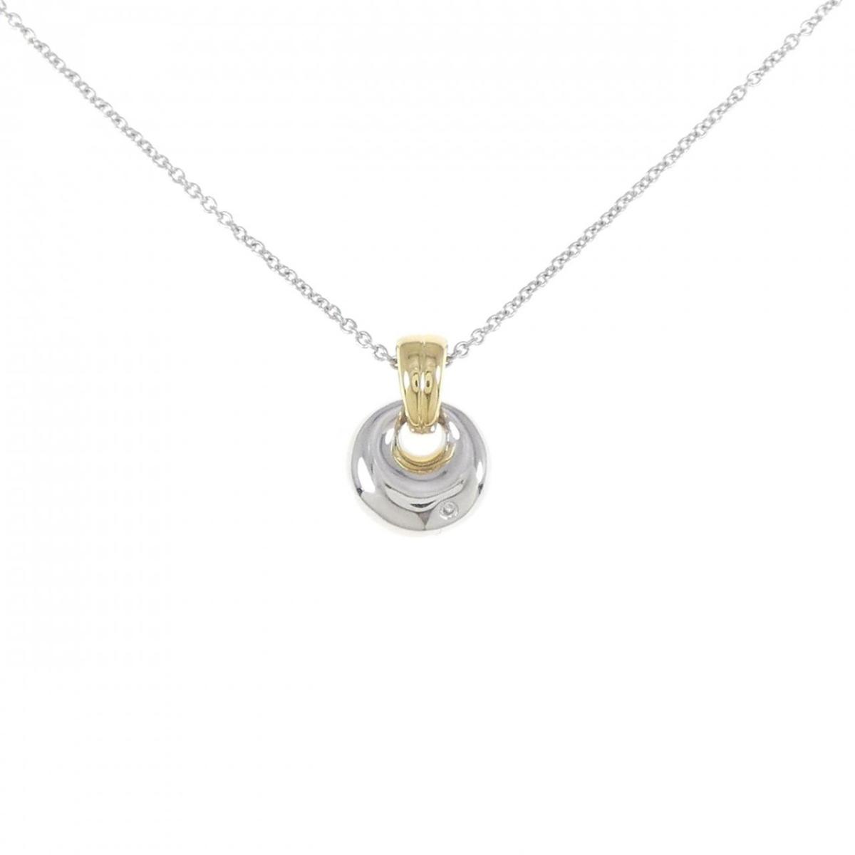 【KOMEHYO】 750YG/750WG ダイヤモンド ネックレス 0.01CT【中古】 【コメ兵】 58,500円