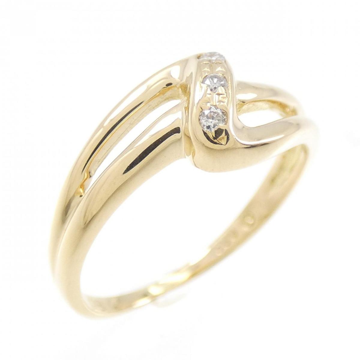 【KOMEHYO】 K18YG スリーストーン ダイヤモンド リング 0.03CT【中古】 【コメ兵】