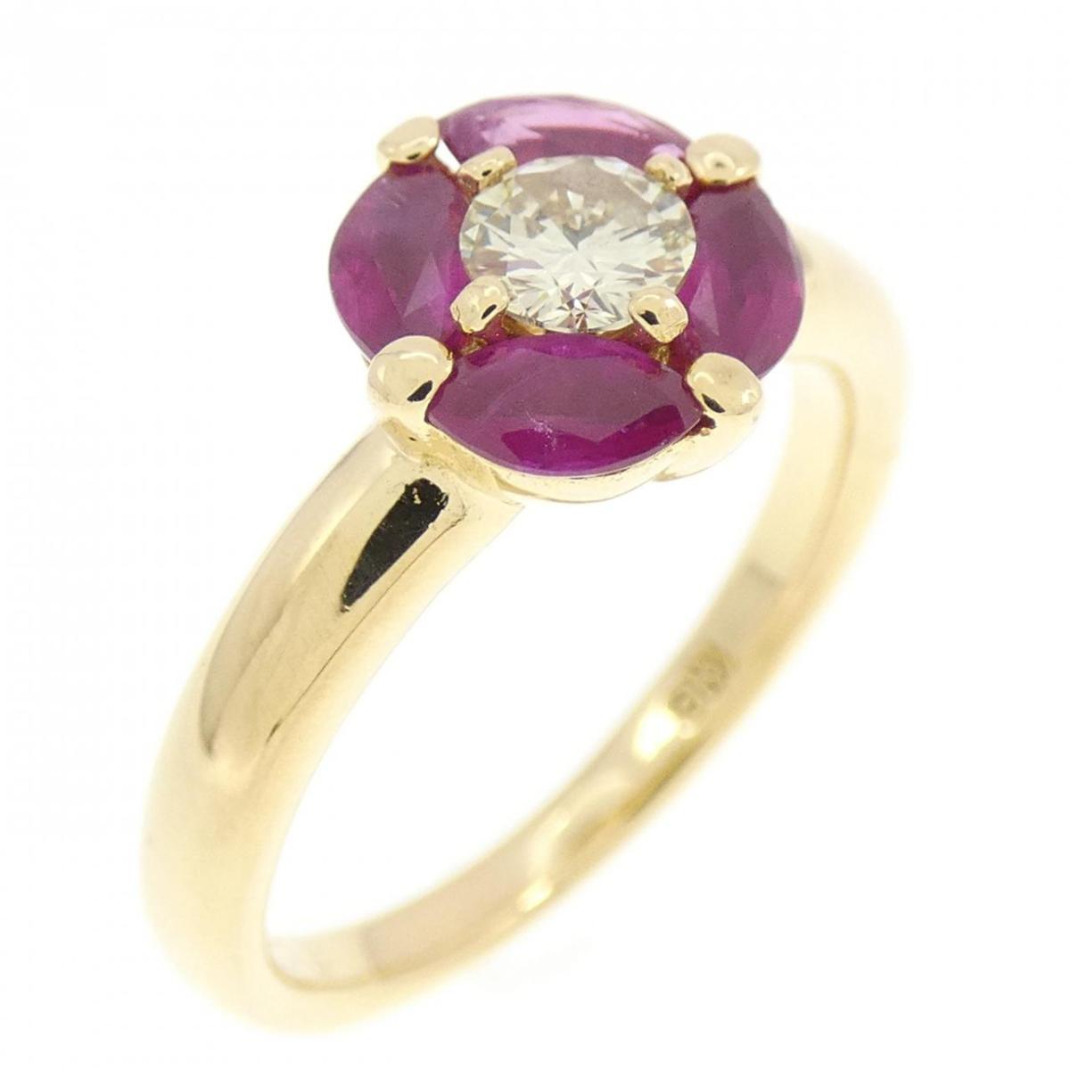 【KOMEHYO】 K18YG ルビー リング 0.56CT【中古】 【コメ兵】