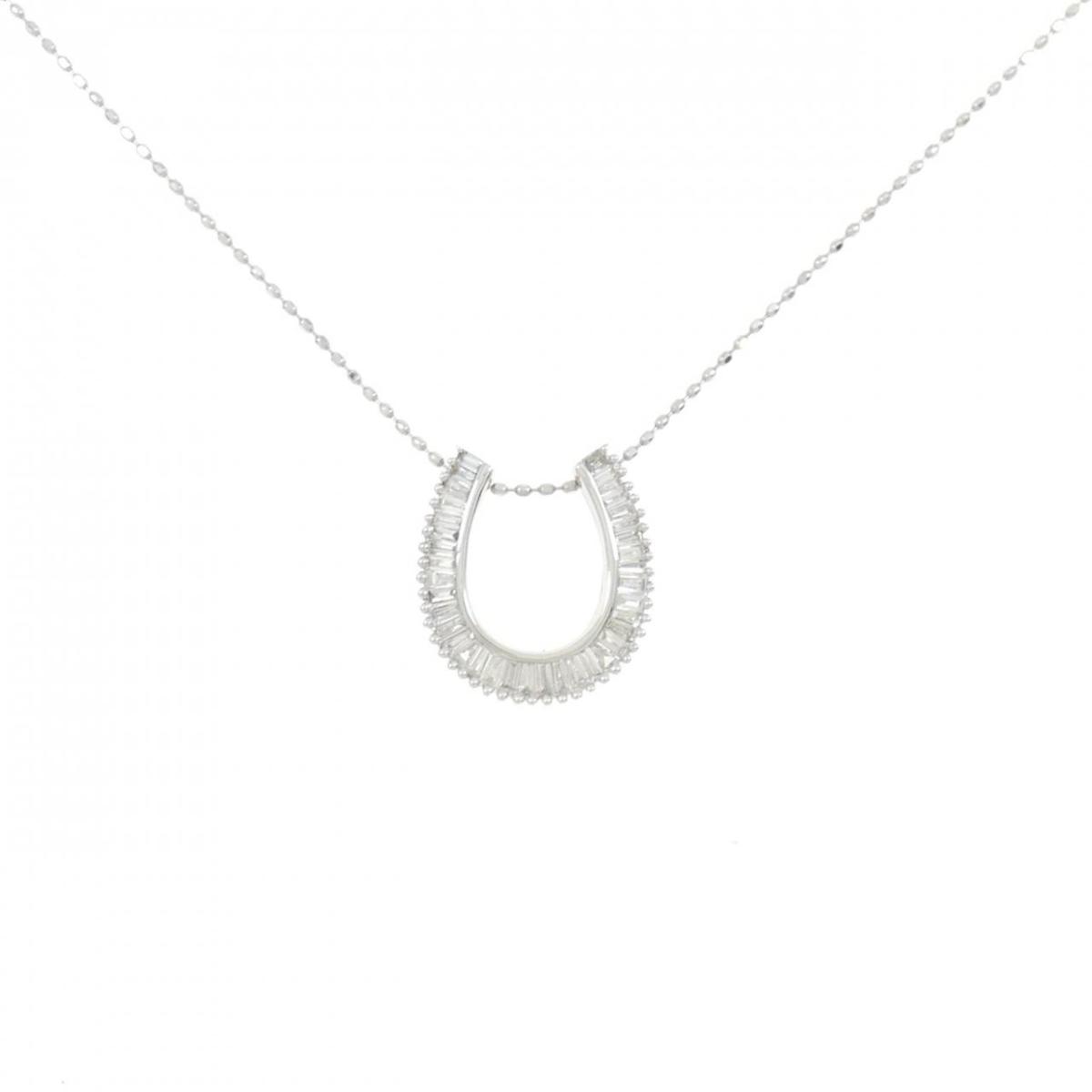 K18WG ホースシュー ダイヤモンド ネックレス 0.30CT【中古】|KOMEHYO ONLINESTORE 店