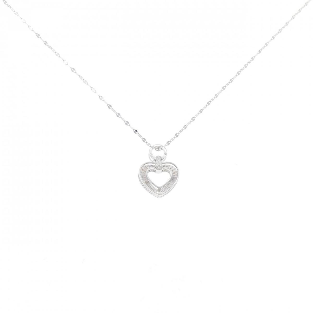 【KOMEHYO】 【新品】K18WG ハート ダイヤモンド ネックレス 0.01CT【新品】 【コメ兵】