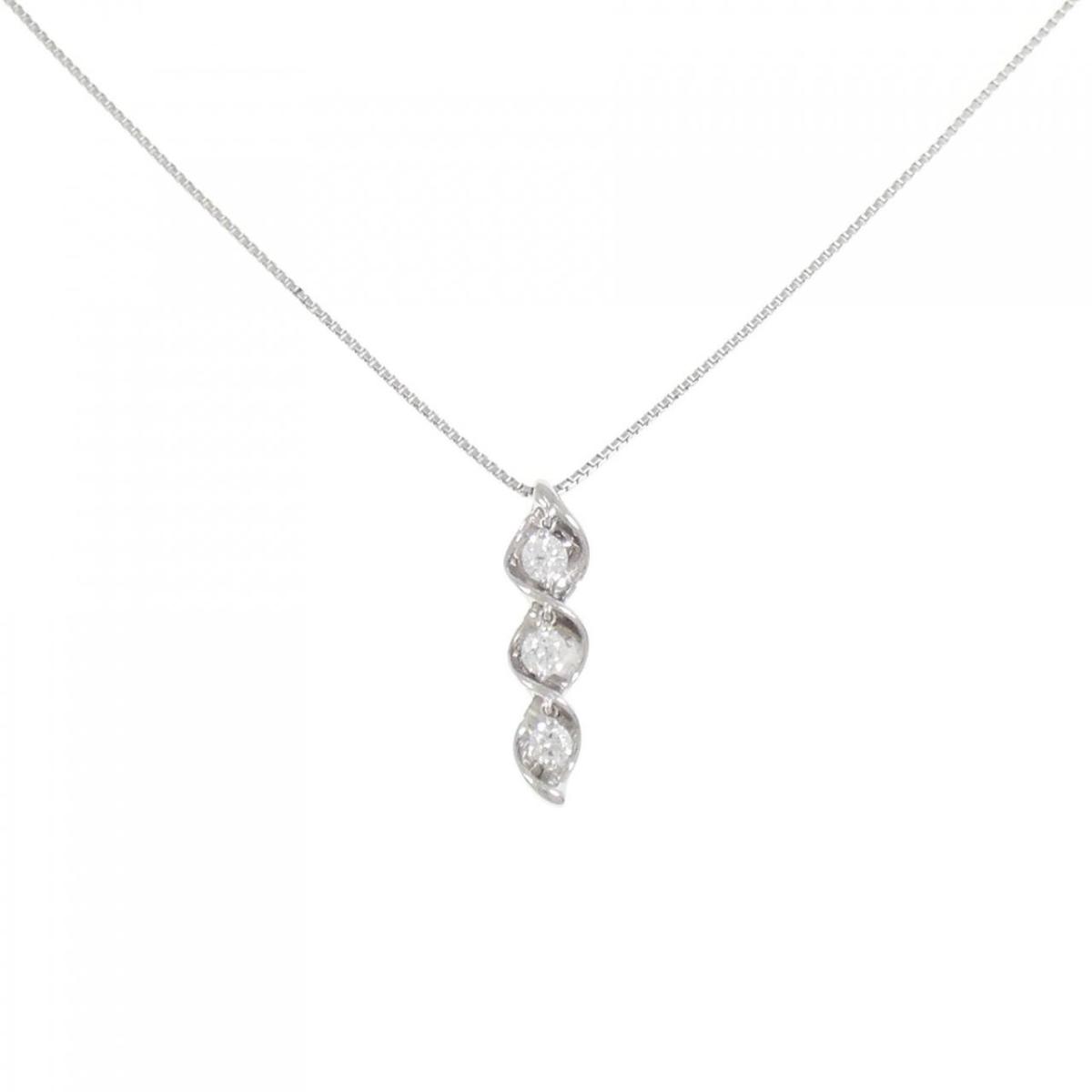 PT スリーストーン ダイヤモンド ネックレス 0.500CT【中古】