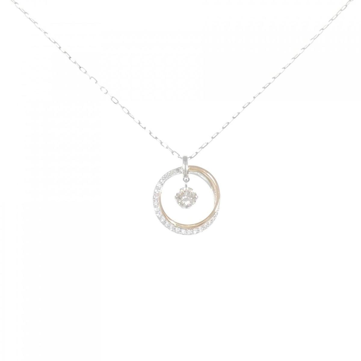 【KOMEHYO】 K18WG/K18PG ダイヤモンド ネックレス 0.30CT【中古】 【コメ兵】